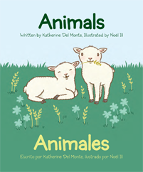 Teach your baby new words about Animals in English and Spanish. Books with vocabulary and fun facts get everyone talking!