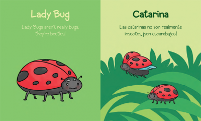 Infant and Toddler Bilingual Book Insects in English and Spanish